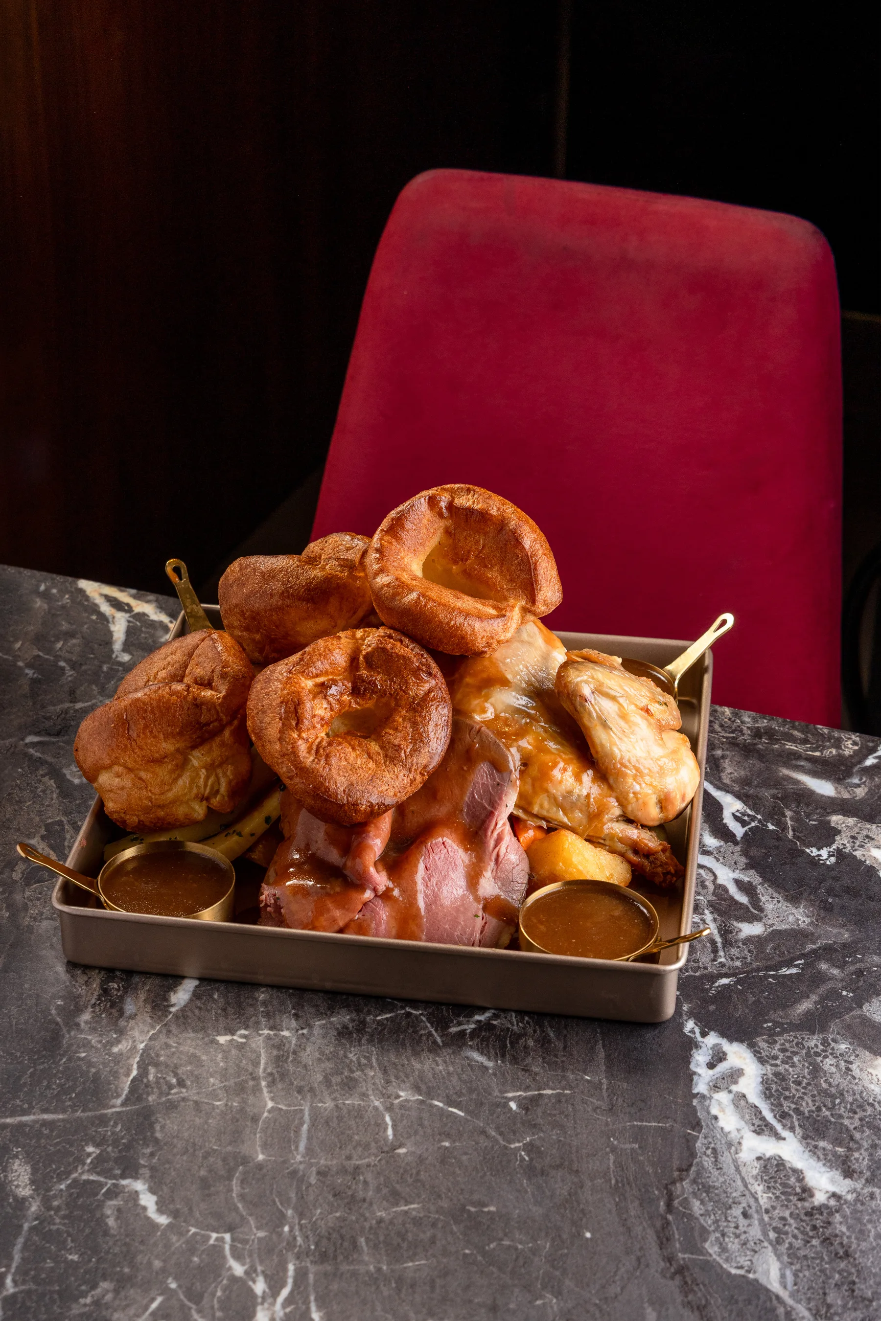 Sunday roast sharing platter served on the table at Onyx